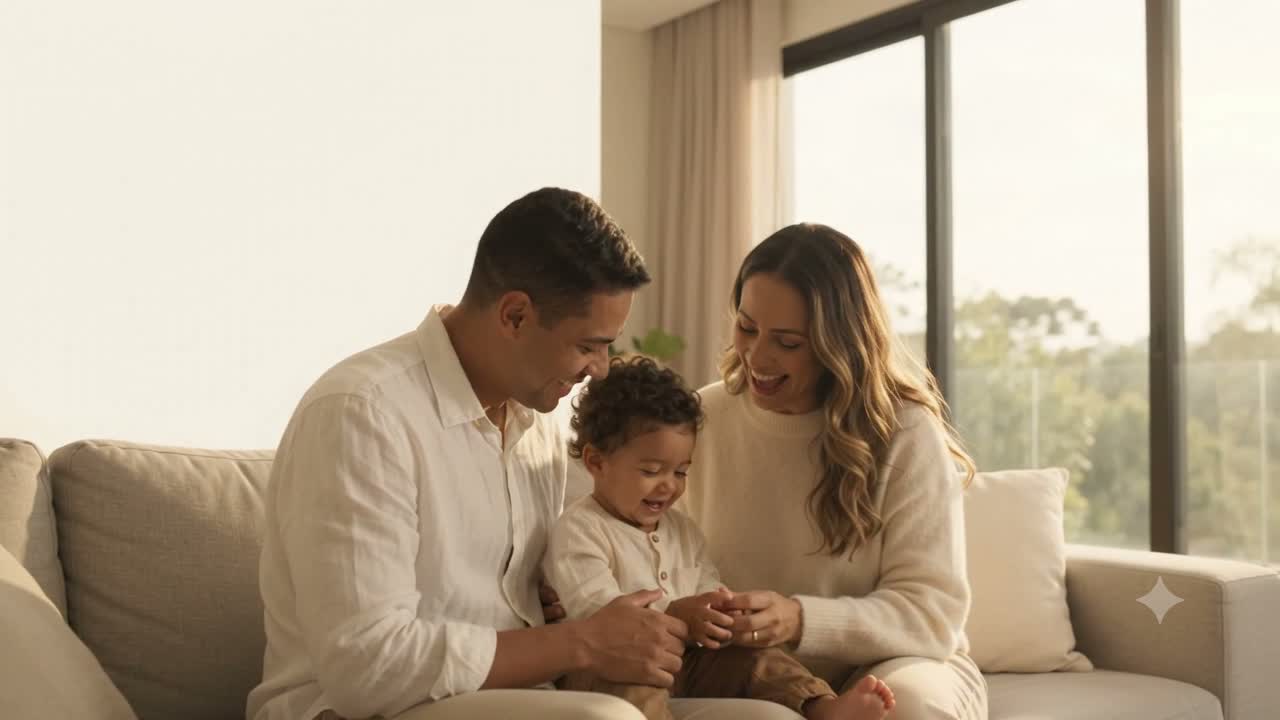 Família reunida em casa