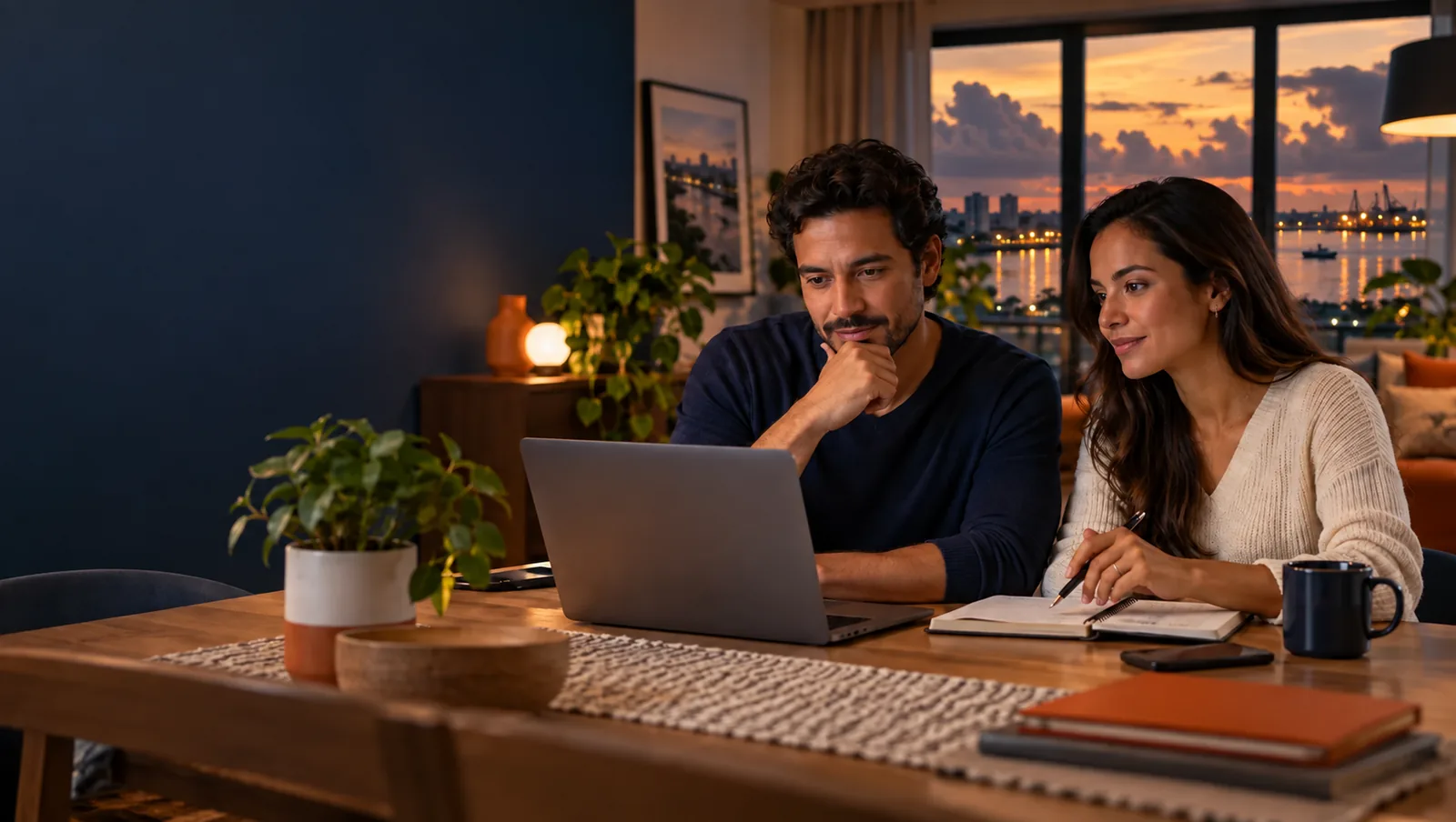 Casal conversando sobre planejamento financeiro